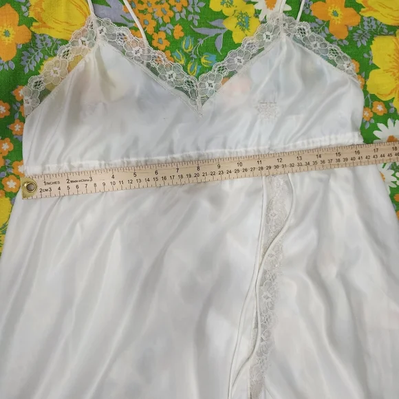 Vintage 80s Givenchy Cream Slip Dress Robe Set Peignoir